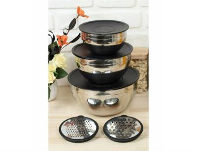 Akpa 9 Parça Rendeli Karıştırma Kabı Seti