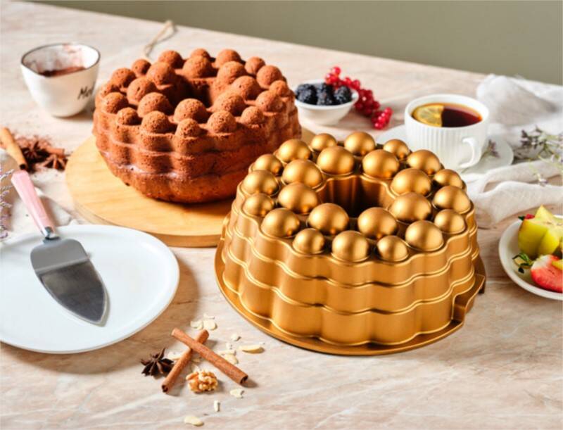 Akpa Atom Yuvarlak Kek Kalıbı Gold - 1