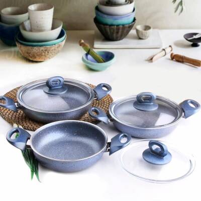 Alkar Hanımeli 6 Parça Sahan Set Mavi