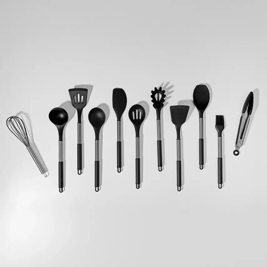 Raven Siyah Paslanmaz Çelik Silikon 12 Parça Servis Takımı - 3