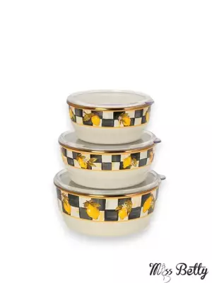 Miss Betty Linda 3'lü Emaye Saklama Kabı 14-16-18 Cm