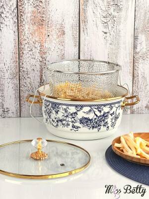 Miss Betty Blue Life Emaye Kızartma Tenceresi 22 Cm - 2