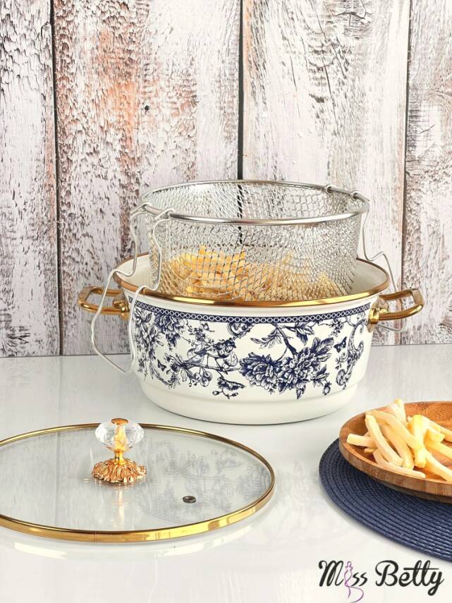 Miss Betty Blue Life Emaye Kızartma Tenceresi 22 Cm - 2