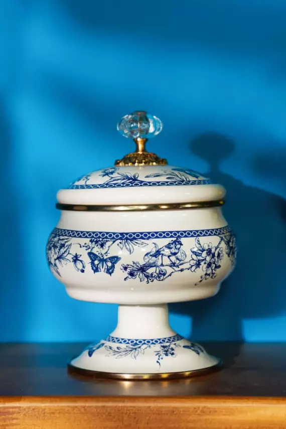 Miss Betty Blue Life Emaye Ayaklı Şekerlik 18 Cm - 1