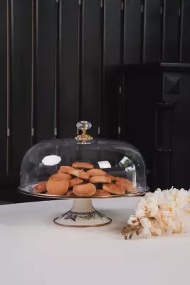 Miss Betty Emaye 30 Cm Ayaklı Kek Fanusu Blue Life - 2