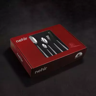 Zarif Sade 12 Kişilik 84 Parça Kutulu Çatal Kaşık Bıçak Takımı - 2