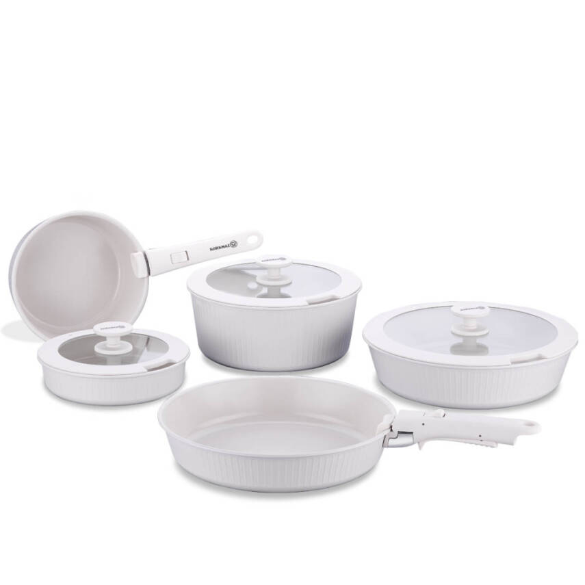 Korkmaz Nova Pratika Bej 10 Parça Tencere Seti  - 1