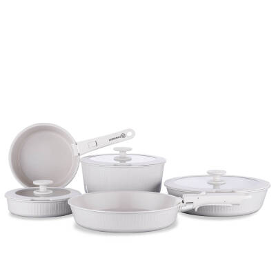 Korkmaz Nova Pratika Bej 10 Parça Tencere Seti  - 3