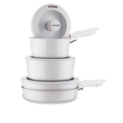 Korkmaz Nova Pratika Bej 10 Parça Tencere Seti  - 2