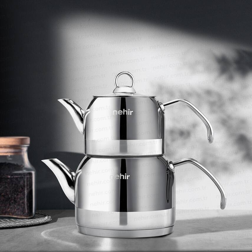 Lotus Midi Orta Boy Paslanmaz Çelik Çaydanlık Takımı - 2