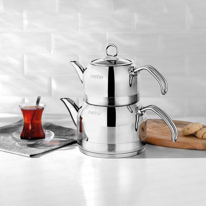 Lotus Midi Orta Boy Paslanmaz Çelik Çaydanlık Takımı - 1