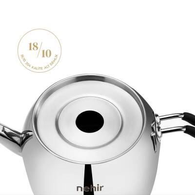 Modern Midi Orta Boy Paslanmaz Çelik Çaydanlık Takımı - 3