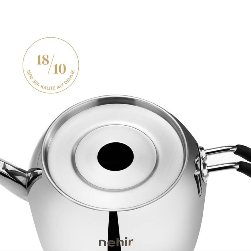 Modern Midi Orta Boy Paslanmaz Çelik Çaydanlık Takımı - 3