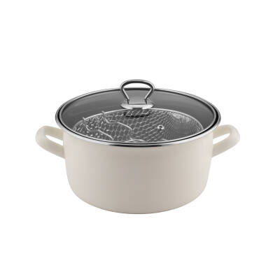 Noble life Emaye Fildişi Fritöz Tenceresi