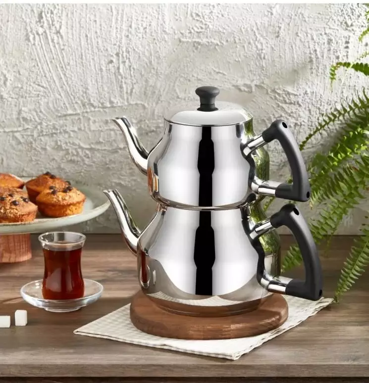 ÖZKENT MARMARİS MİNİ SADE ÇAYDANLIK SİYAH - 1