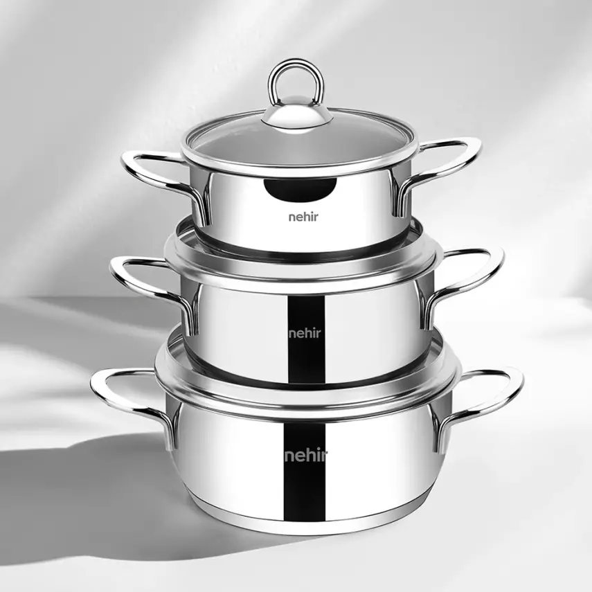 Silver 6 Parça Paslanmaz Çelik Mini Tencere Seti - 1