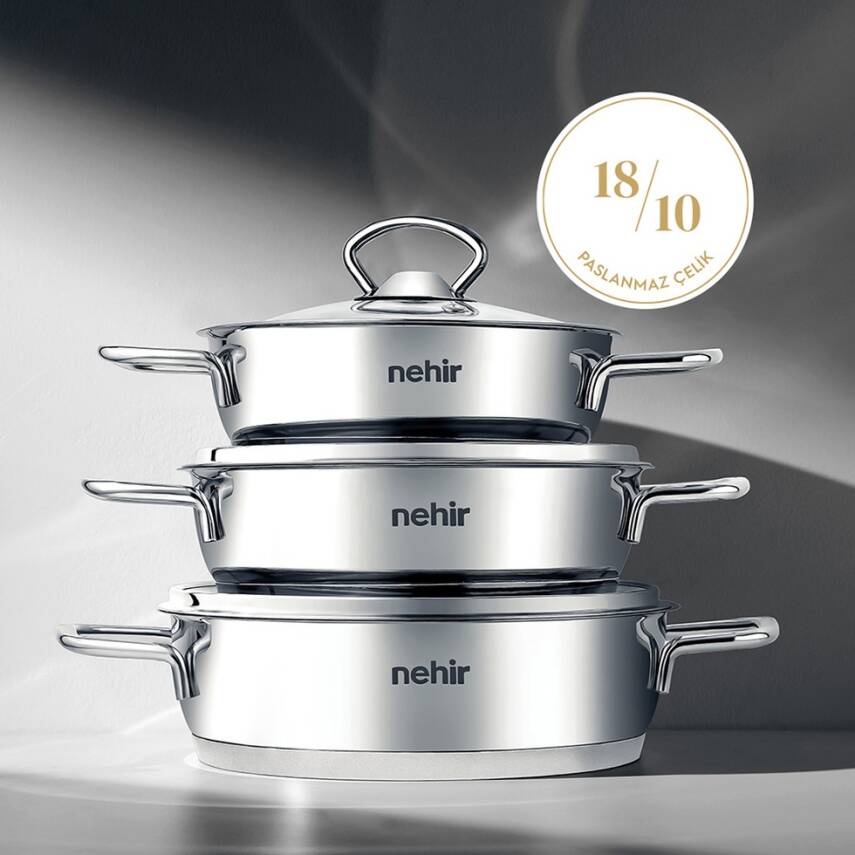 Silver 6 Parça Paslanmaz Çelik Sahan Seti - 1