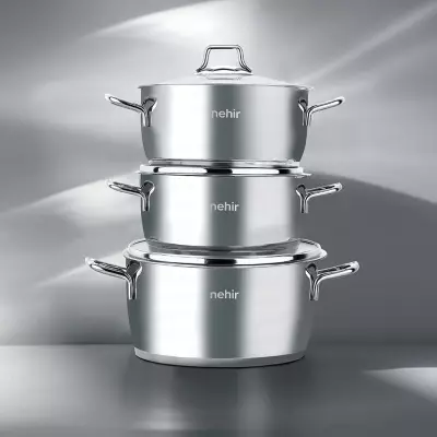 Silver Klasik 6 Parça Derin Paslanmaz Çelik Tencere Seti - 2