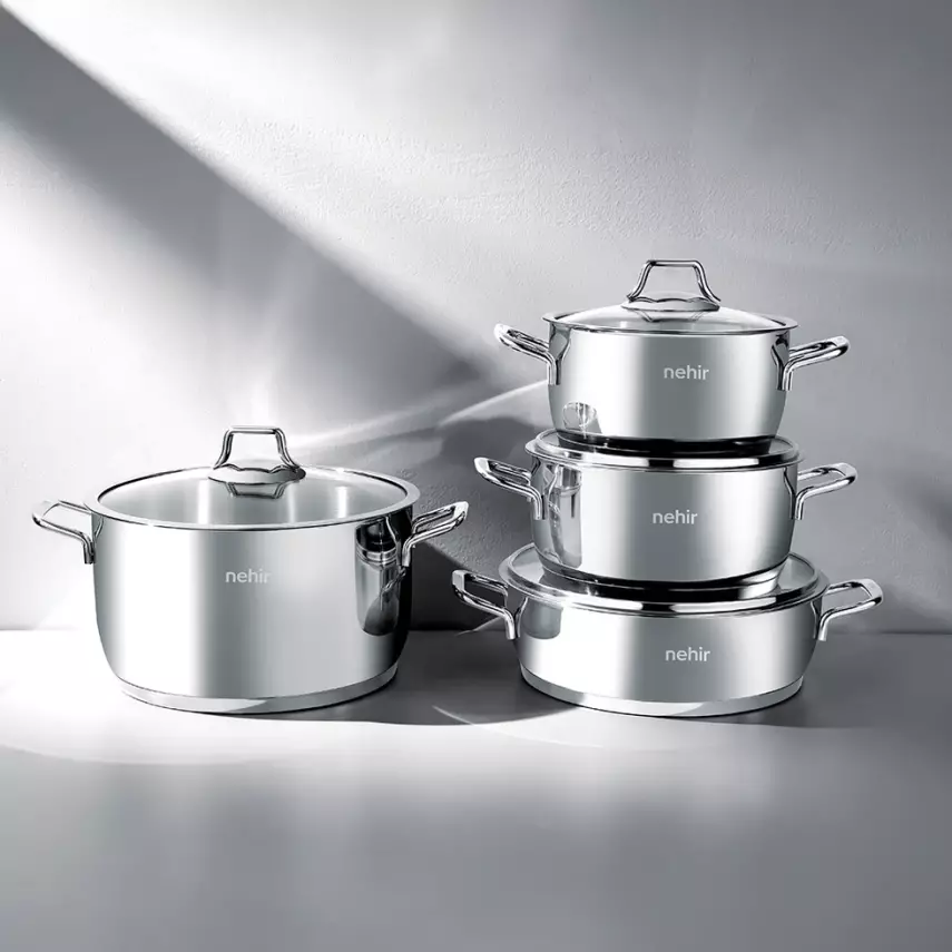 Silver Klasik 8 Parça Paslanmaz Çelik Tencere Seti - 1