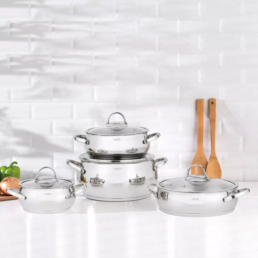 Silver Lüks 8 Parça Paslanmaz Çelik Tencere Seti - 1