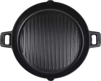 Sürel 30 CM Yuvarlak Bombe Döküm Izgara Tava Mat Siyah