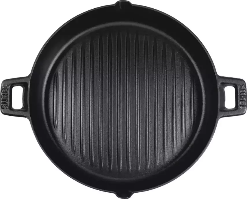 Sürel 30 CM Yuvarlak Bombe Döküm Izgara Tava Mat Siyah - 1