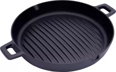 Sürel 30 CM Yuvarlak Bombe Döküm Izgara Tava Mat Siyah - 2