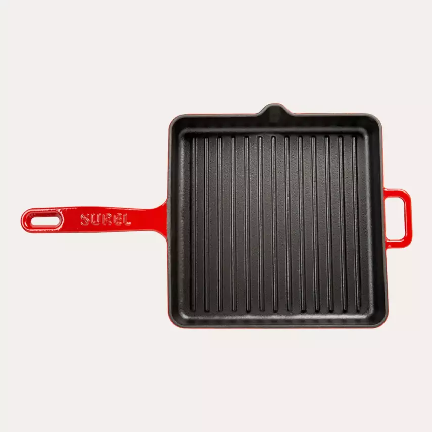 	 Sürel Kare 25 cm Demir Döküm Izgara Tava - 1