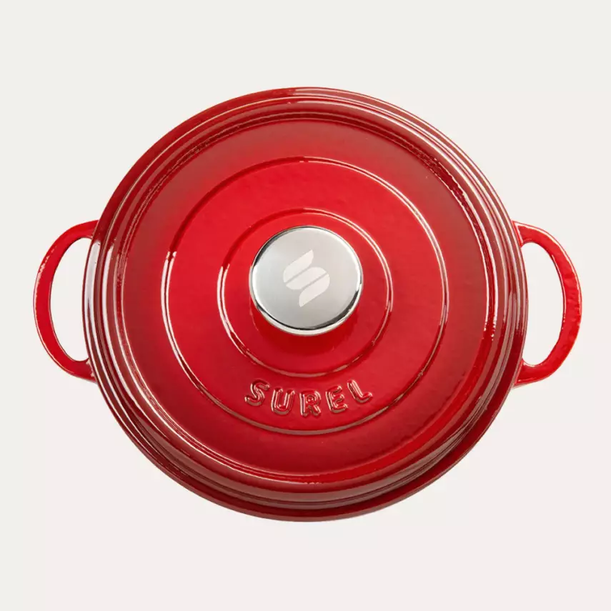 Sürel 20 cm Derin Demir Döküm Tencere - 4