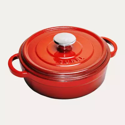 Sürel Kırmızı Demir Döküm Sığ Tencere 28 cm