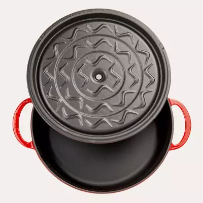 Sürel Kırmızı Demir Döküm Sığ Tencere 28 cm - 3