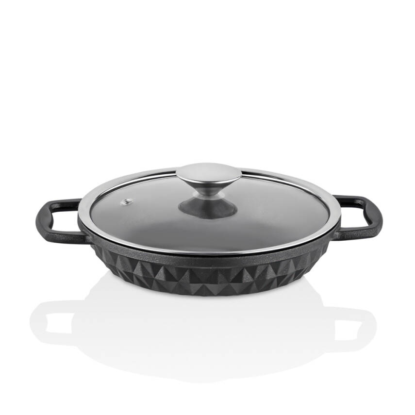 Taç Bella Döküm Cam Kapaklı 3'lü Sahan Seti - 3