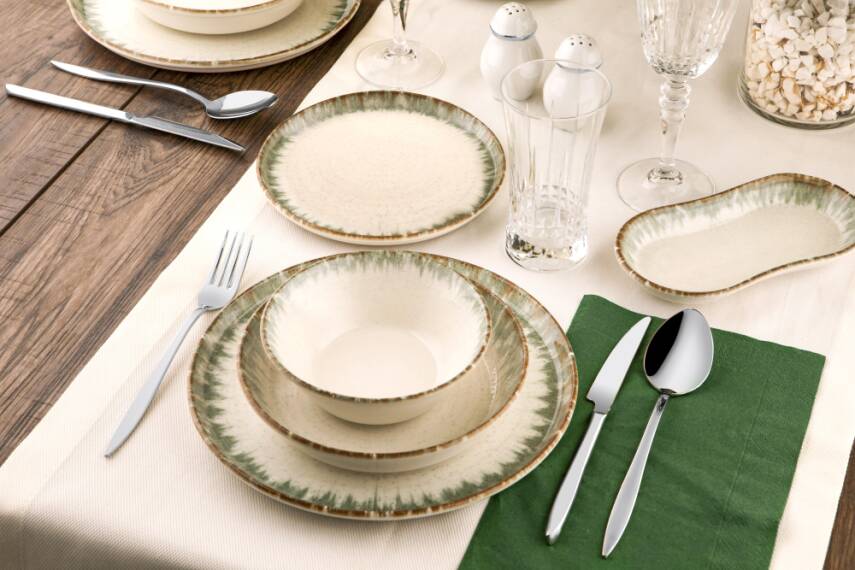 Green Line 27 Parça Porselen 6 Kişilik Yemek Takımı - 1